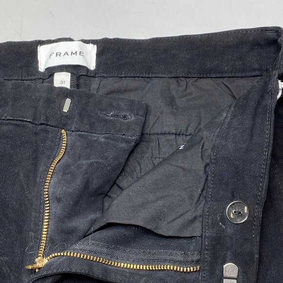 NEW FRAME Men's Slim Fit Pants Black Size 31 Stretch Cotton Chinos Slight Taper - Picture 8 of 10
